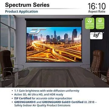 Elite Screens Spectrum 100" Electric Motorized Projector Screen with Multi Aspect Ratio Function, 16:9, Home Theater 8K/4K Ultra HD Ready Projection
