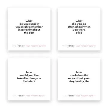 TableTopics Past Present Future - 135 Thought-Provoking Conversation Cards to Talk About the Past, Embrace the Present, and Dream About the Future