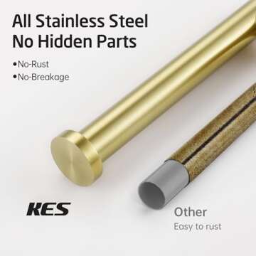 KES Bathroom Toilet Paper Holder Brushed Gold Wall Mount Toilet Roll Holder SUS304 Stainless Steel, A2175S12-BZ