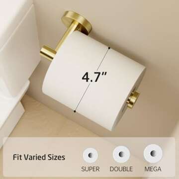 KES Bathroom Toilet Paper Holder Brushed Gold Wall Mount Toilet Roll Holder SUS304 Stainless Steel, A2175S12-BZ