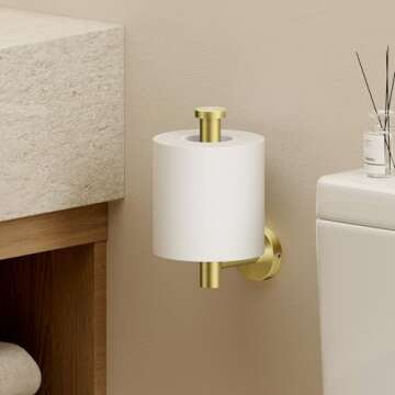 KES Bathroom Toilet Paper Holder Brushed Gold Wall Mount Toilet Roll Holder SUS304 Stainless Steel, A2175S12-BZ