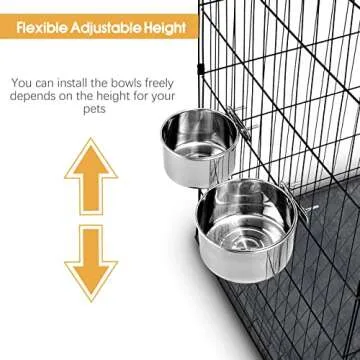 Large Non-Spill Dog Food Water Bowl Set for Crate