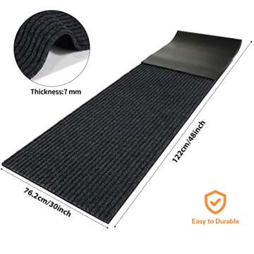 Striped Waterproof Door Mat 30 x 48 for All Weather Use