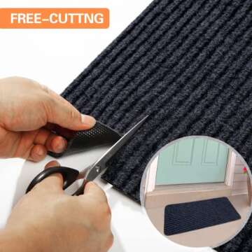 Striped Waterproof Door Mat 30 x 48 for All Weather Use
