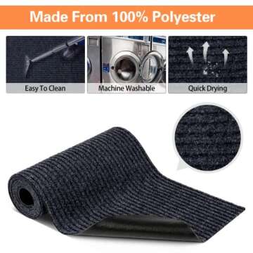 Striped Waterproof Door Mat 30 x 48 for All Weather Use