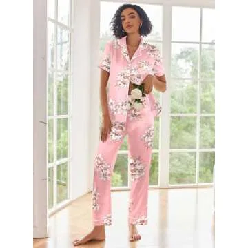 Ekouaer Silk Satin Pajama Set for Women - Luxurious Comfort
