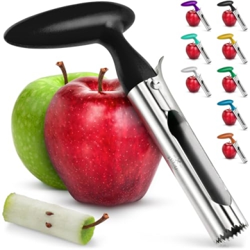 Zulay Kitchen Premium Apple Corer Tool - Ultra Sharp, Stainless Steel, Serrated Blades for Easy Cori...