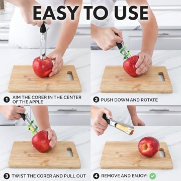 Zulay Kitchen Premium Apple Corer - Ultra Sharp Stainless Steel Tool