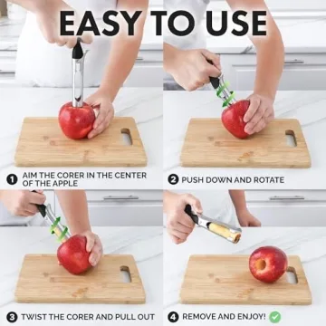 Zulay Kitchen Premium Apple Corer - Ultra Sharp Stainless Steel Tool