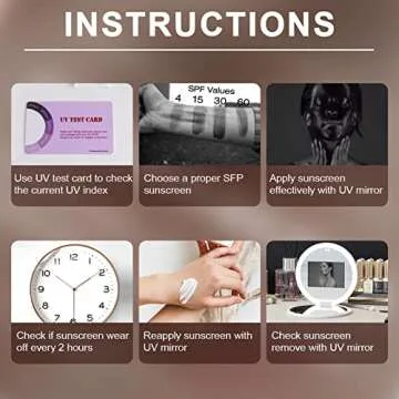 Compact UV Mirror with 2X Magnification for Skin Care