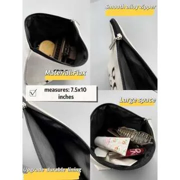 BARPERY I Am Kind I Am Smart I Am Brave Inspirational Makeup Bag,Makeup Bags for Women, Rainbow Cosmetic Bag Gift for Women,Inspirational Gifts for Women Teacher Coworker