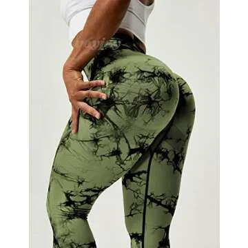 VOYJOY Seamless High Waist Scrunch Butt Leggings Army Green