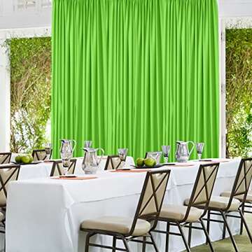 AK TRADING CO. 10 feet x 10 feet Light Green Polyester Backdrop Drapes Curtains Panels with Rod Pock...