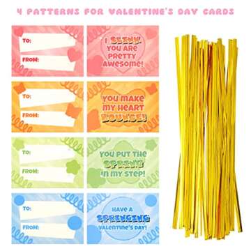 GoForward 28 Packs Valentine's Day Cards for Kids with Rainbow Springs, Fidget for Kids Valentine, F...