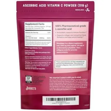 Judee’s Pure Vitamin C Powder 11.25oz - 100% Non-GMO, Gluten-Free & Nut-Free - (L - Ascorbic Acid)...