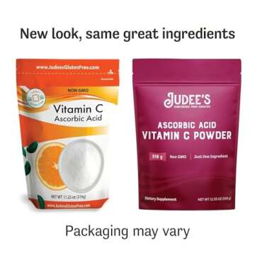 Judee’s Pure Vitamin C Powder 11.25oz - 100% Non-GMO, Gluten-Free & Nut-Free - (L - Ascorbic Acid) - Immune Support & Antioxidant Supplement - No Fillers - for Cosmetics and Preserving Foods