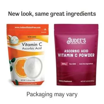 Judee’s Pure Vitamin C Powder 11.25oz - 100% Non-GMO, Gluten-Free & Nut-Free - (L - Ascorbic Acid) - Immune Support & Antioxidant Supplement - No Fillers - for Cosmetics and Preserving Foods