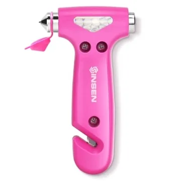 SINSEN Car Safety Hammer - 3 in 1 Emergency Tool for Safety On-The-Go