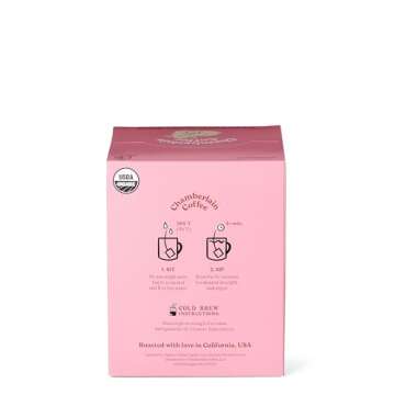 Chamberlain Coffee Fluffy Lamb Vanilla Cold Brew Singles - Cold Brew Coffee Bags with Notes of Vanilla & Roasted Nuts - 10 Single Serve Cold Brew Sachets