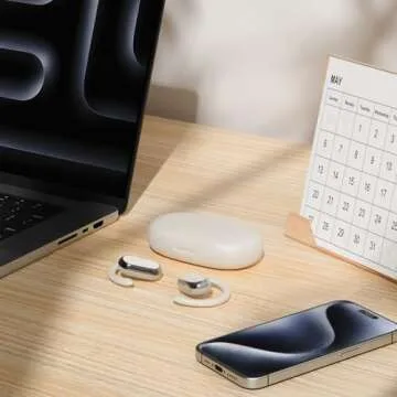 Butyoef Open Ear Headphones,360-Degree Panoramic Sound, DT4.0 Without Sound Loss,Air Conduction, 48H Range,LED Display,IPX7 Waterproof, Wireless Earbuds for Meeting, Driving,Traveling