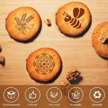 Patelai 12 Pcs Stencil for Bread Artisan Bread Stencils Baking Mold Set Cook Baking Template, Cake, Pie, or Cookie Template Mold for Decorating, 12 Style(3 x 3 Inch)