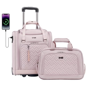 Coolife Luggage Carry On Luggage Underseat Luggage Suitcase Softside Wheeled Luggage Lightweight Rol...