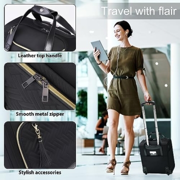 Coolife Luggage Carry On and Tote Bag Set for Travelers