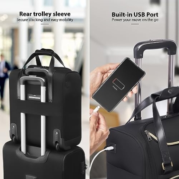 Coolife Luggage Carry On and Tote Bag Set for Travelers