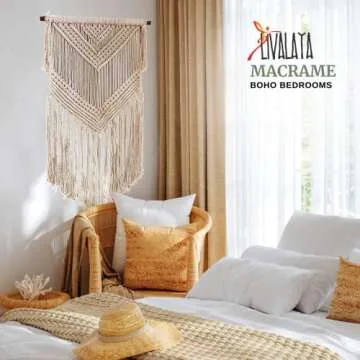 Livalaya Boho Macrame Wall Hanging 16x36 Elegant Decor