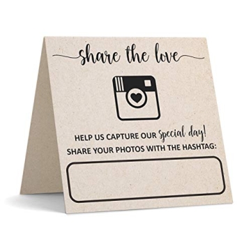Wedding Hashtag Signs 5x5 Folded Premium Quality USA