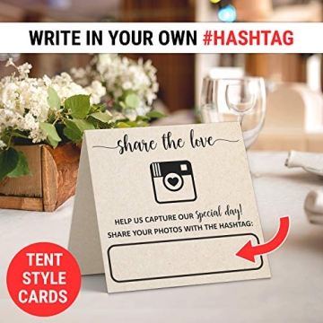 Wedding Hashtag Signs 5x5 Folded Premium Quality USA