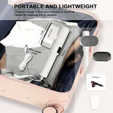 Enjoy Myself Handheld Steamer for Clothes, Mini Travel Clothes Steamer with LCD Screen, 90° Rotatio...