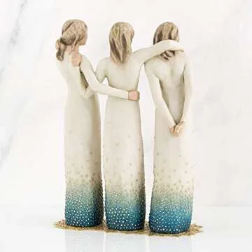 Willow Tree by My Side, from Each Other, Over The Years, we Gather Strength, Through Laughter and tears, Celebrates Friendships Among Women, Best Friends, Sisters, Sculpted Hand-Painted Figure