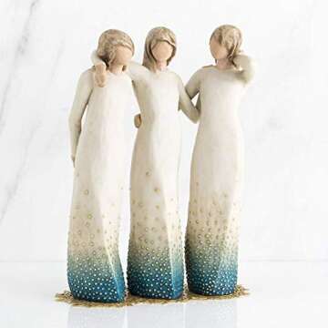 Willow Tree by My Side, from Each Other, Over The Years, we Gather Strength, Through Laughter and tears, Celebrates Friendships Among Women, Best Friends, Sisters, Sculpted Hand-Painted Figure