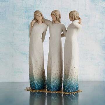 Willow Tree by My Side, from Each Other, Over The Years, we Gather Strength, Through Laughter and tears, Celebrates Friendships Among Women, Best Friends, Sisters, Sculpted Hand-Painted Figure
