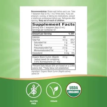 Nature's Way Organic Black Seed Oil, 8 fl oz Quality Supplement