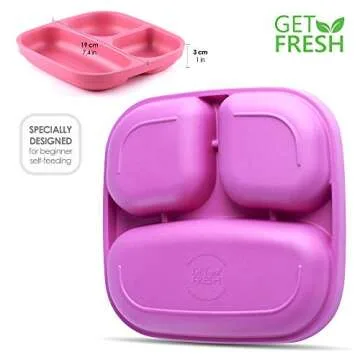 GET FRESH Bamboo Kids Divided Plates Set for Easy Meals
