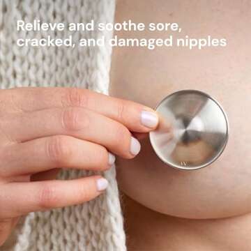 Willow Soothing Silver Nursing Cups, 2 Pack, Breastfeeding Nipple Covers for Protection & Pain Relie...