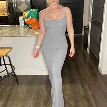 Women's Sexy Hollow Out Maxi Dress Solid Color Halter Neck Cami Dress High Split Elegant Evening Party Formal Dress