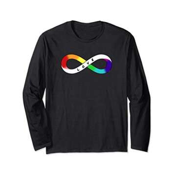 Love Neurodiversity Rainbow Infinity Neurodivergent Pride Long Sleeve T-Shirt