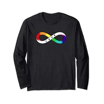 Love Neurodiversity Rainbow Infinity Neurodivergent Pride Long Sleeve T-Shirt