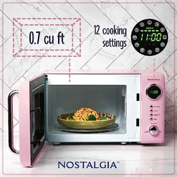 Charming Nostalgia Retro Microwave Oven for Stylish Kitchens
