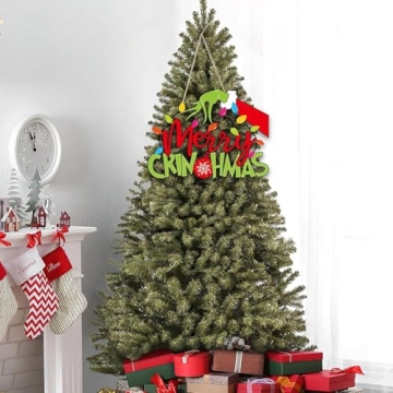 AMUHUA Merry Christmas Wooden Door Sign with Thief Hand