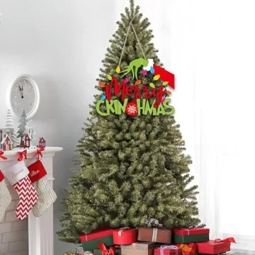 AMUHUA Merry Christmas Wooden Door Sign with Thief Hand