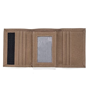 Timberland Men's Durable Trifold Nylon Wallet Khaki