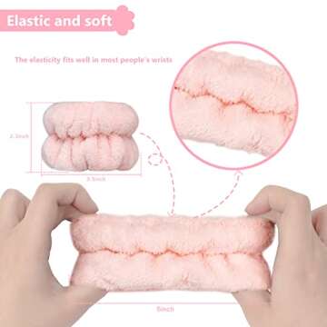 Taocar 2pcs Wrist Bands for Washing Face, Face Washing Wristbands, Arm Wrist Towels for Washing Face, Spa Face Wash Wristbands, Absorbent Wristbands for Washing Your Face, Stretchy Wrist Wash Bands