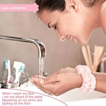 Taocar 2pcs Wrist Bands for Washing Face, Face Washing Wristbands, Arm Wrist Towels for Washing Face, Spa Face Wash Wristbands, Absorbent Wristbands for Washing Your Face, Stretchy Wrist Wash Bands