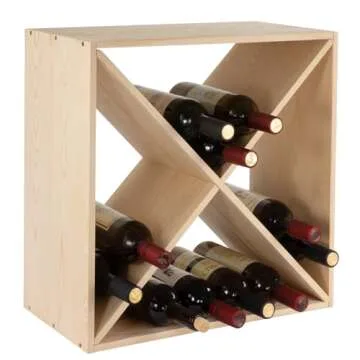 Stylish Dreamall 24 Bottle Wine Rack in Solid Wood