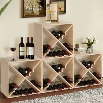 Stylish Dreamall 24 Bottle Wine Rack in Solid Wood