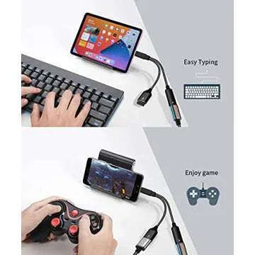 USB C OTG Adapter with PD Charging for iPhone & Galaxy